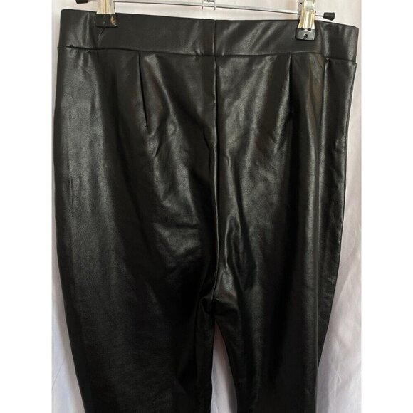 Wild Fable S Black Faux Leather High Rise Flare Slit Pants Goth Biker Costume - Picture 6 of 14